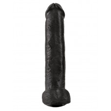 Чёрный фаллоимитатор-гигант 15" Cock with Balls - 40,6 см.