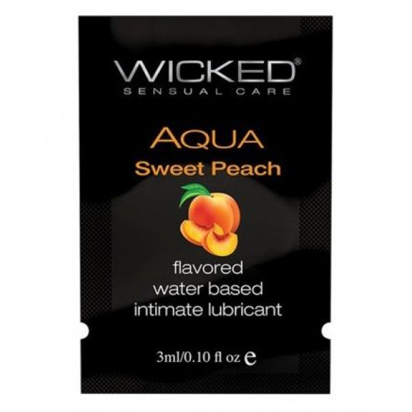 Лубрикант с ароматом спелого персика Wicked Aqua Sweet Peach - 3 мл.