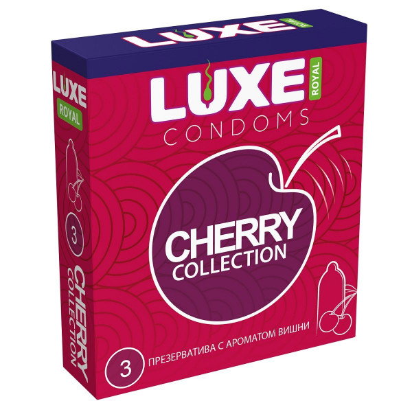 Презервативы с ароматом вишни LUXE Royal Cherry Collection - 3 шт.