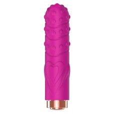 Ярко-розовая рельефная вибропуля Je Taime Silky Touch Vibrator - 9,4 см.