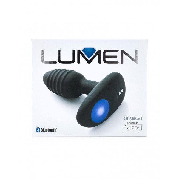 Черный интерактивный вибратор OhMiBod Lumen for Kiiroo с подсветкой - 10,2 см.