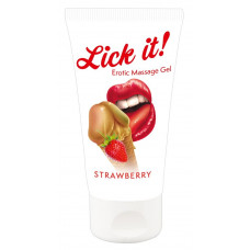 Лубрикант на водной основе Lick it! Strawberry с ароматом клубники - 50 мл.