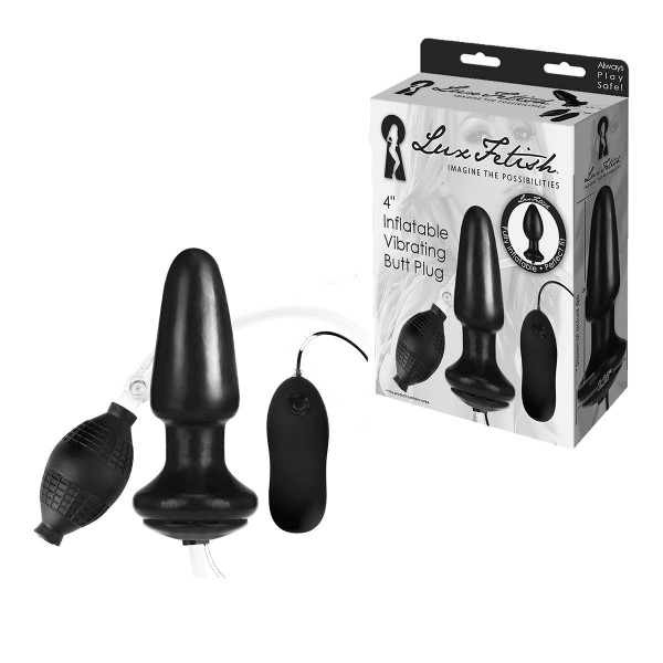 Надувная вибрирующая анальная пробка  Inflatable Vibrating Butt Plug - 10,2 см.