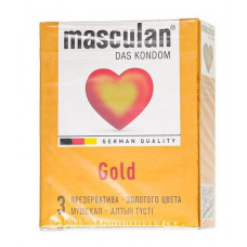 Презервативы Masculan Gold с ароматом ванили - 3 шт.