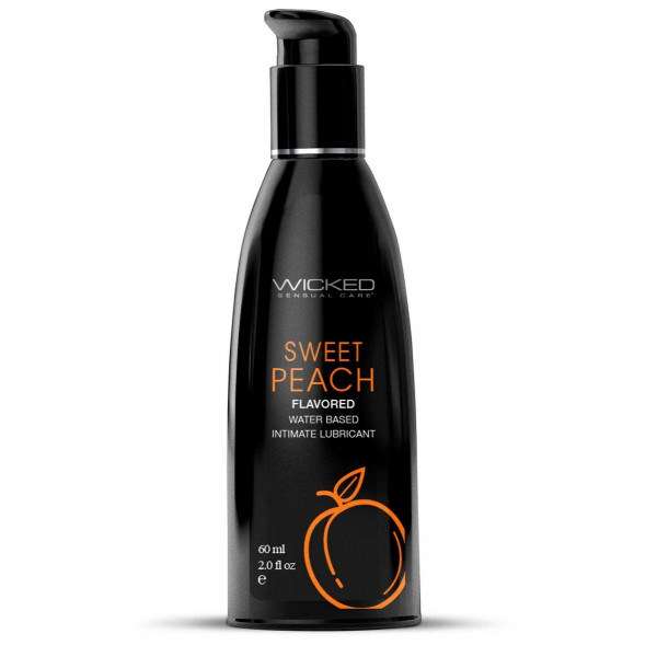 Лубрикант с ароматом спелого персика Wicked Aqua Sweet Peach - 60 мл.