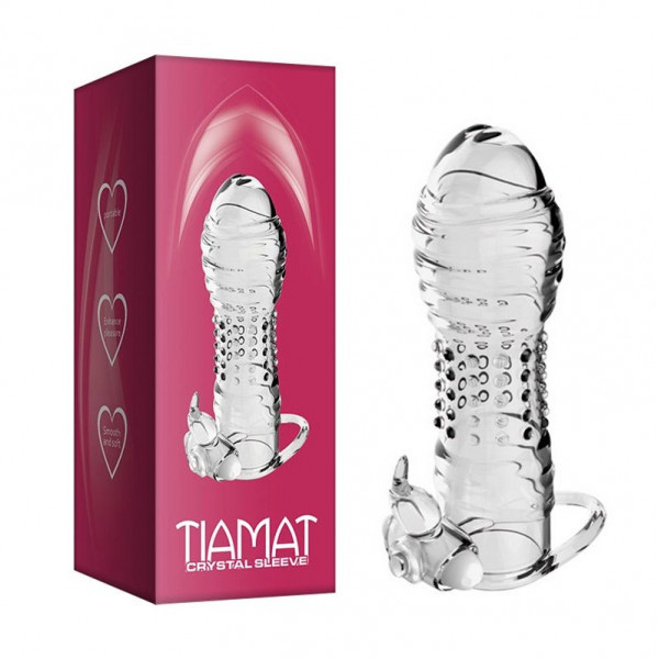 Прозрачная вибронасадка Tiamat Crystal Sleeve - 13 см.