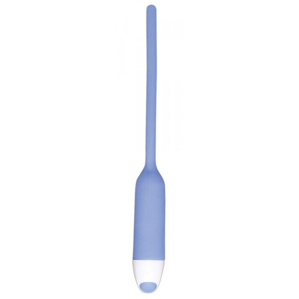 Голубой вибратор для уретры Dilator Vibe - 19 см.