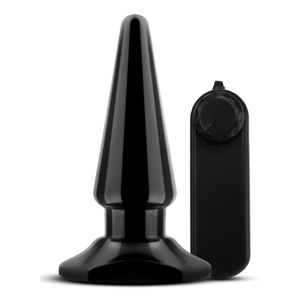 Черная анальная пробка с вибрацией Basic Vibrating Anal Pleaser - 10,2 см.