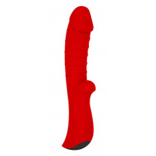 Красный вибромассажер 5  Silicone Wild Passion - 19,1 см.