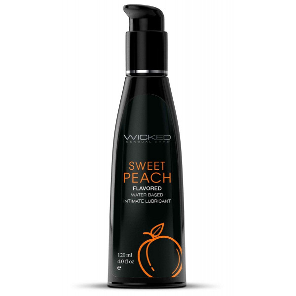 Лубрикант с ароматом спелого персика Wicked Aqua Sweet Peach - 120 мл.