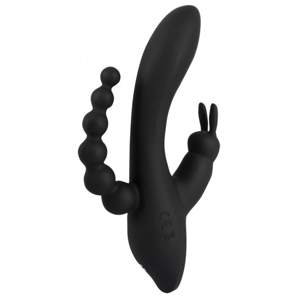 Черный тройной вибратор Triple G-Spot Vibrator - 20,8 см.