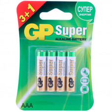 Батарейки GP Super Alkaline ААA/LR03 24А - 3+1 шт.