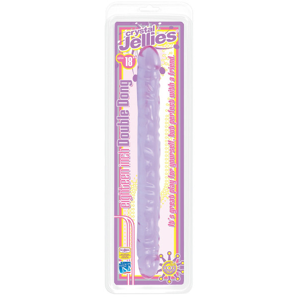 Двухсторонний фиолетовый фаллоимитатор Double Dong Purple Jellie - 46 см.