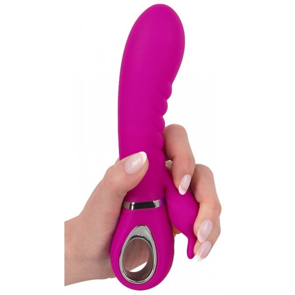 Лиловый вибратор-кролик Super Soft Silicone Rabbit Vibrator - 20,2 см.