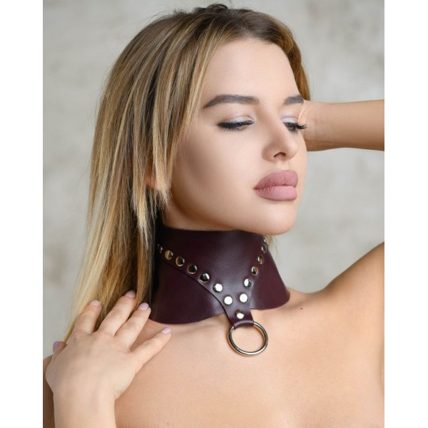 Бордовый широкий ошейник Wide Collar Maroon