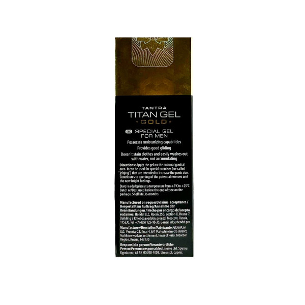 Гель для увеличения члена Titan Gel Gold Tantra - 50 мл.