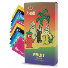 Ароматизированные презервативы AMOR Fruit  Яркая линия  - 10 шт.