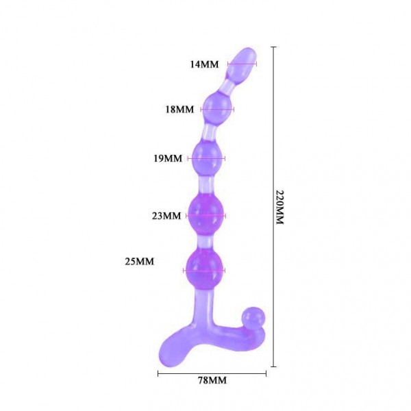 Фиолетовый анальный стимулятор - 22 см.