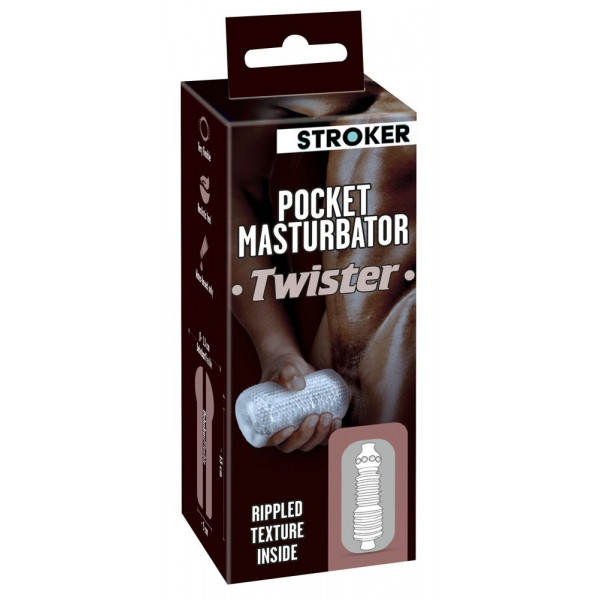 Прозрачный мастурбатор Pocket Masturbator Twister