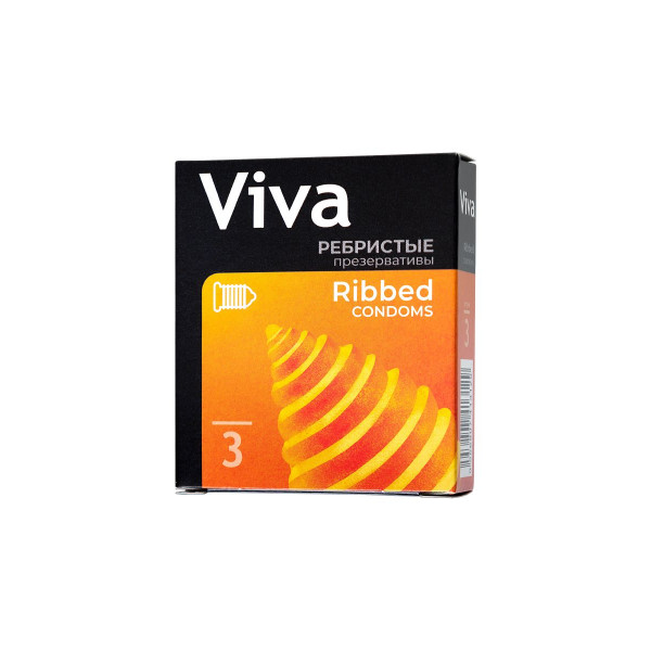 Ребристые презервативы VIVA Ribbed - 3 шт.