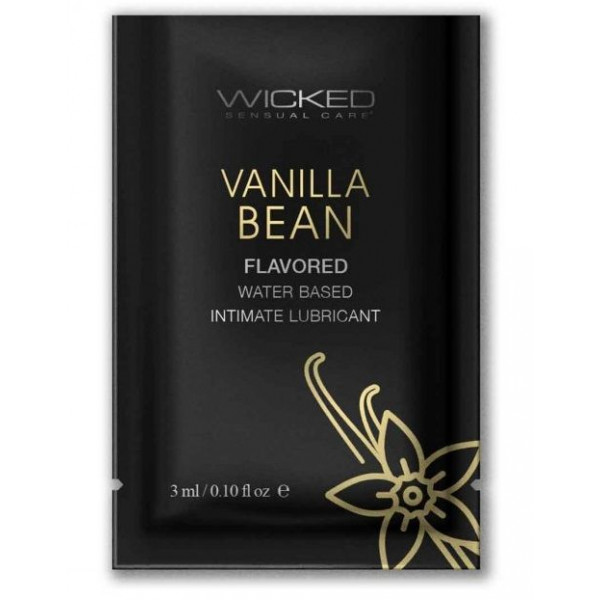 Лубрикант на водной основе с ароматом ванильных бобов Wicked Aqua Vanilla Bean - 3 мл.