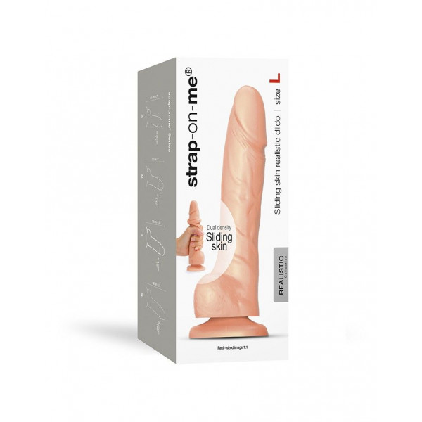 Телесный фаллоимитатор Strap-On-Me Sliding Skin Realistic Dildo size L