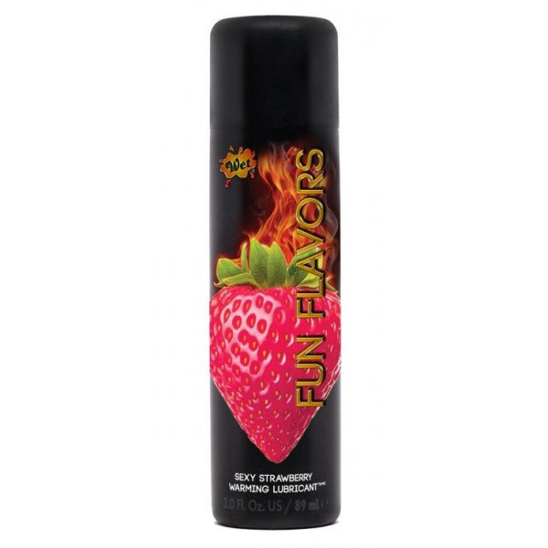 Разогревающий лубрикант Fun Flavors 4-in-1 Sexy Strawberry с ароматом клубники - 89 мл.