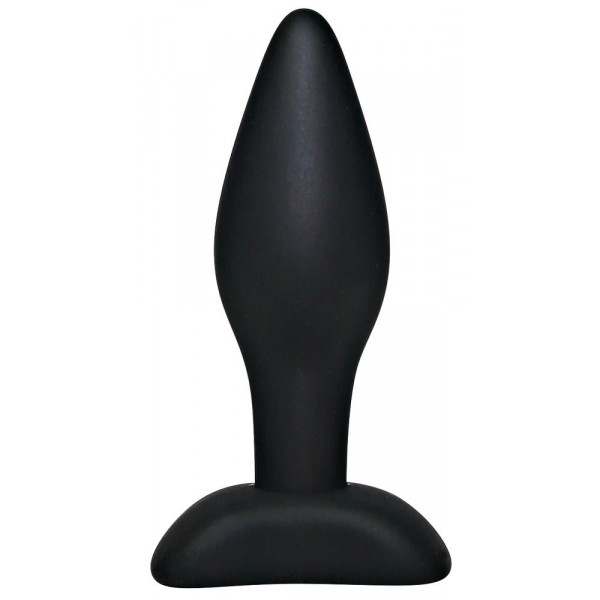 Чёрный анальный стимулятор Silicone Butt Plug Small - 9 см.