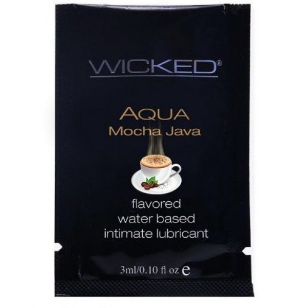 Лубрикант со вкусом кофе мокко Wicked Aqua Mocha Java - 3 мл.