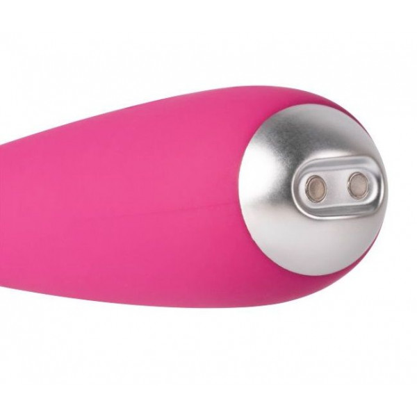 Ярко-розовый G-стимулятор IRIS Clitoral   G-spot Vibrator - 18 см.