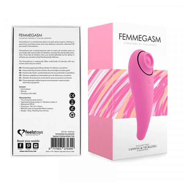 Розовый клиторальный вибромассажер FemmeGasm