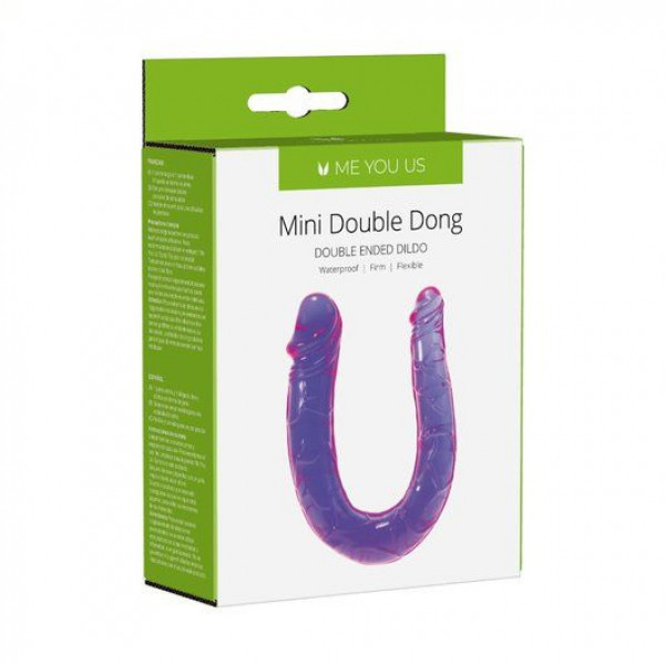 Фиолетовый U-образный фаллоимитатор Mini Double Dong - 30 см.