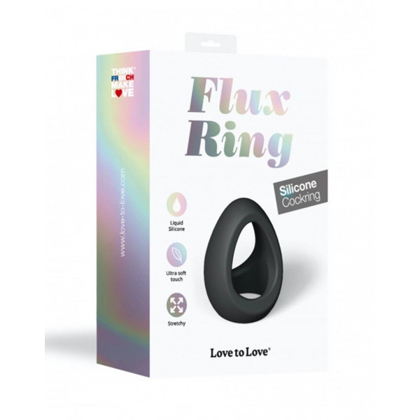 Черное фигурное эрекционное кольцо Flux Ring