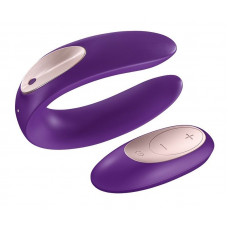 Фиолетовый вибратор для пар Satisfyer Double Plus Remote с пультом ДУ