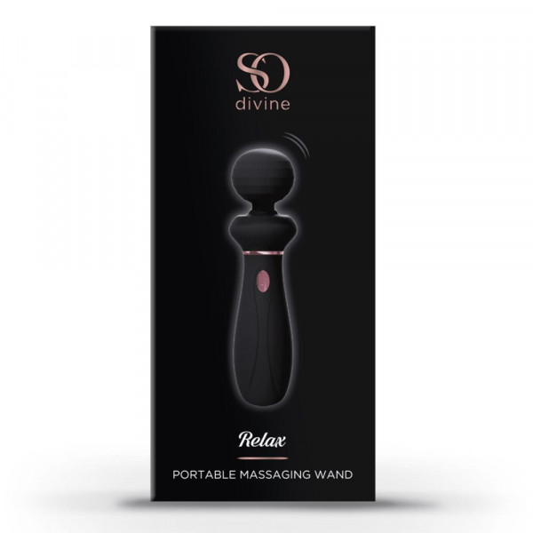 Черный вибратор So Divine Relax Portable Massage Wand - 24 см.