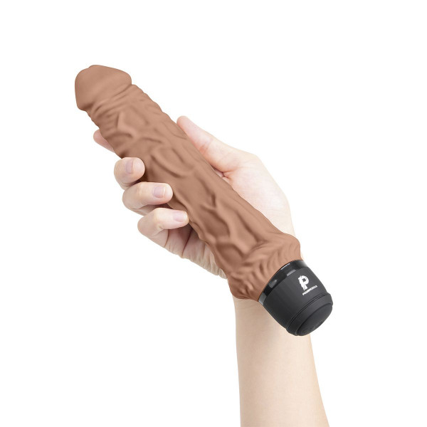 Кофейный вибратор-реалистик 8  Girthy Realistic Vibrator - 24,5 см.