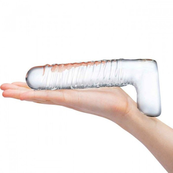 Прозрачный фаллоимитатор 8  Realistic Ribbed Glass Dildo - 20,3 см.