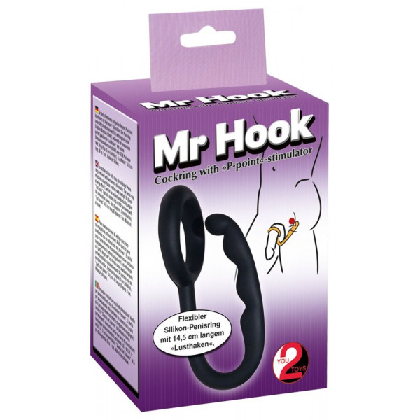 Эрекционное кольцо с анальным стимулятором Mr Hook