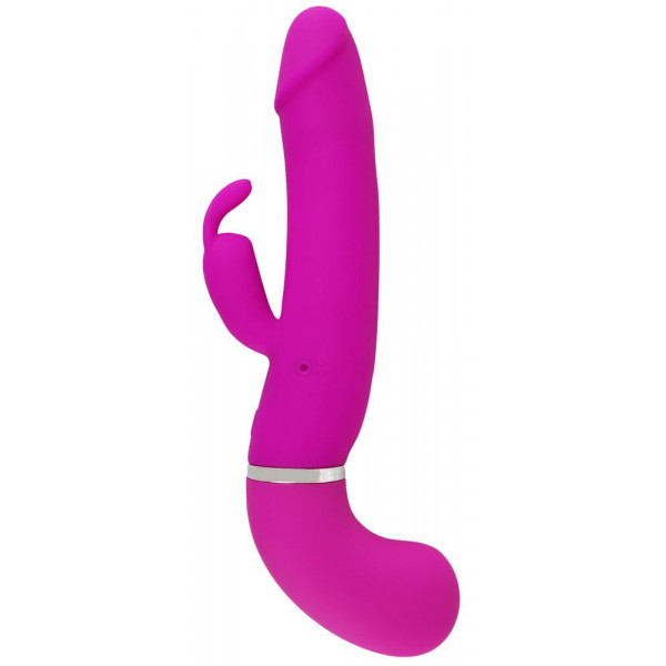 Лиловый вибратор-кролик с функцией сквирта Cumshot Rabbit Vibrator - 24 см.