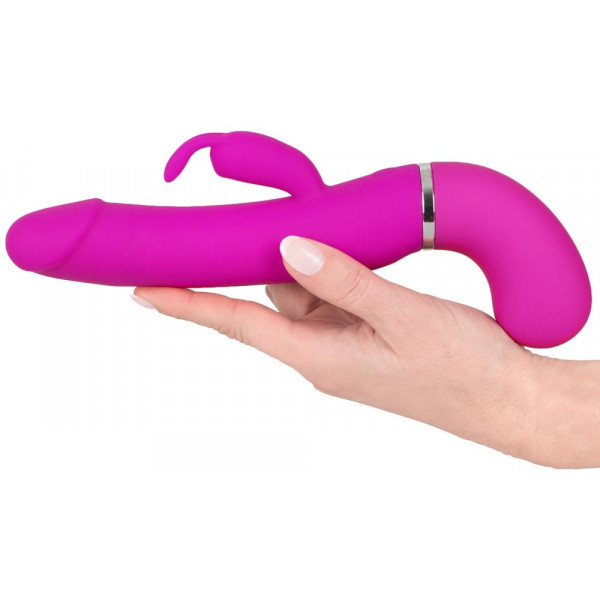 Лиловый вибратор-кролик с функцией сквирта Cumshot Rabbit Vibrator - 24 см.