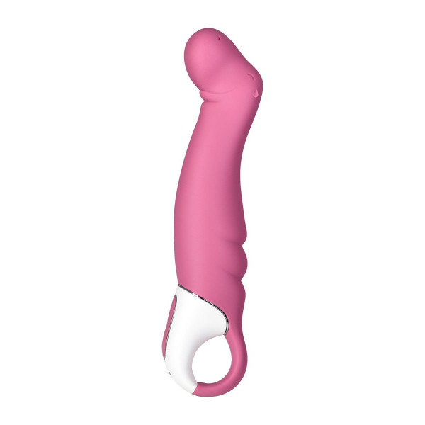 Вибратор Satisfyer Petting Hippo с загнутым кончиком - 22,9 см.