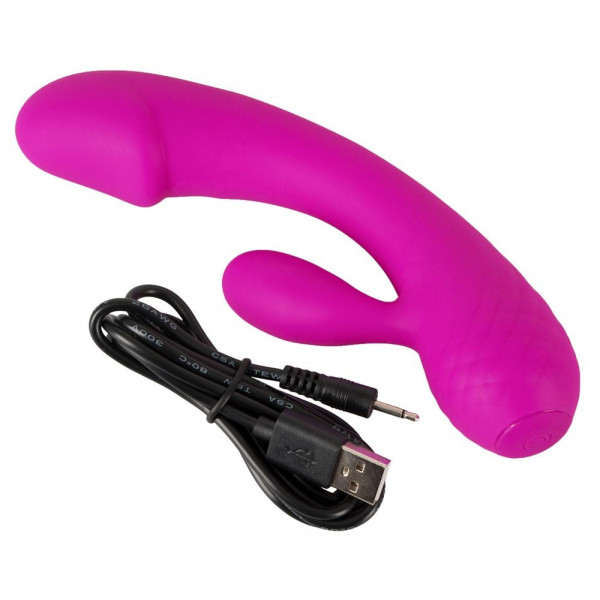 Лиловый вибратор-кролик Super Soft Silicone Rabbit Vibrator - 17,7 см.