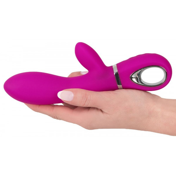 Лиловый вибратор-кролик Super Soft Silicone Rabbit Vibrator - 17,7 см.