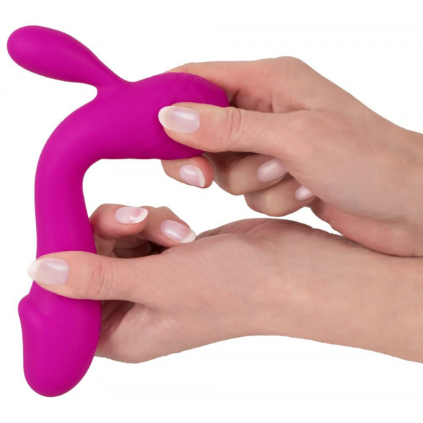 Лиловый вибратор-кролик Super Soft Silicone Rabbit Vibrator - 17,7 см.