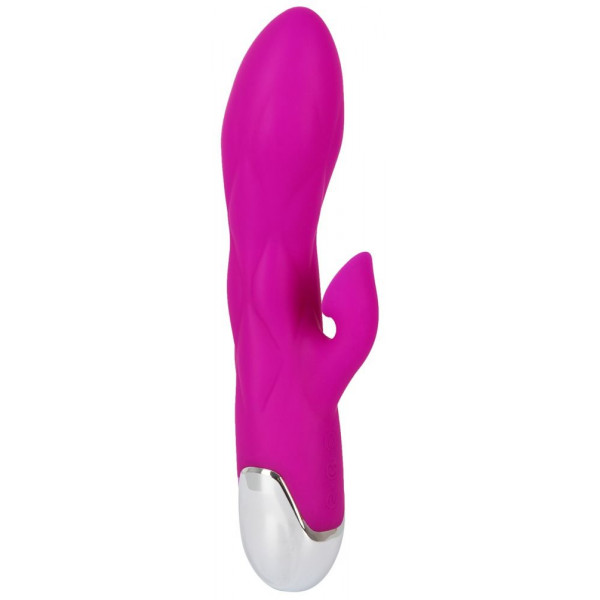 Лиловый вибратор-кролик Super Soft Silicone Sucking Vibrator - 20 см.