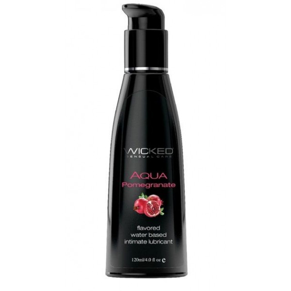 Лубрикант со вкусом граната Wicked Aqua Pomegranate - 120 мл.