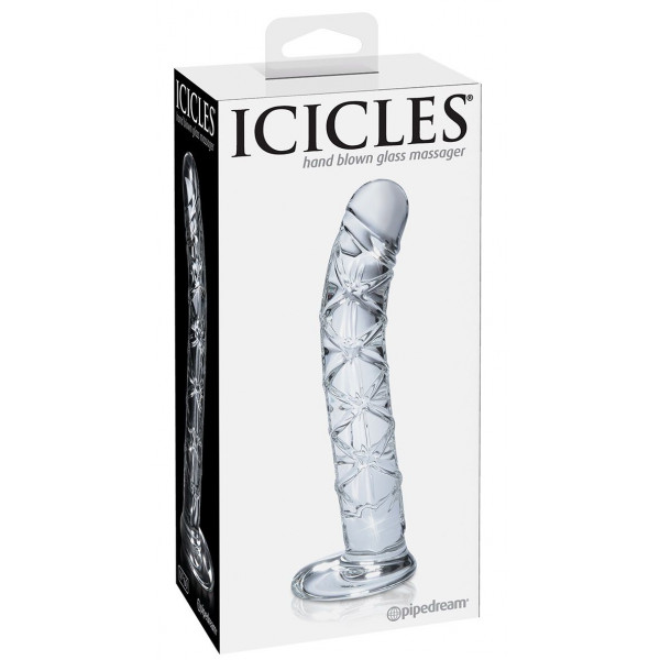 Прозрачный стеклянный стимулятор Icicles № 60 - 15 см.