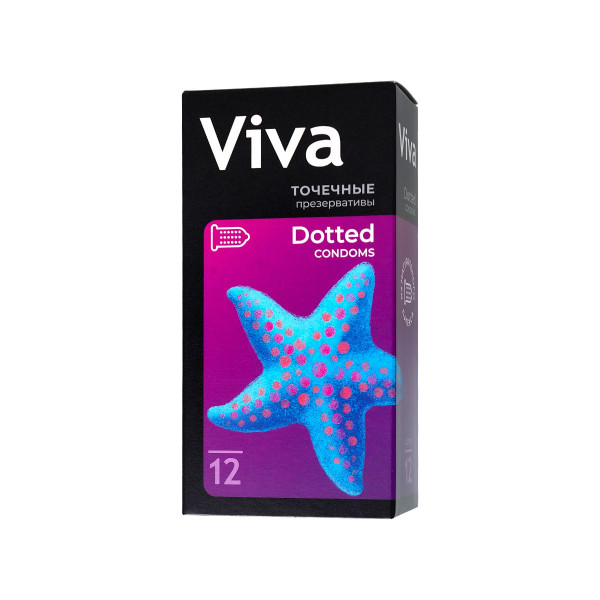 Презервативы с точечками VIVA Dotted - 12 шт.